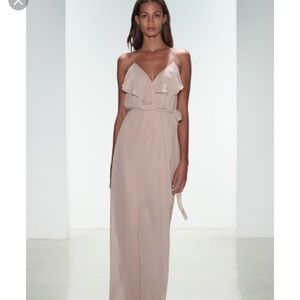 Amsale Nouvelle Drew Ruffle Front Chiffon Dress